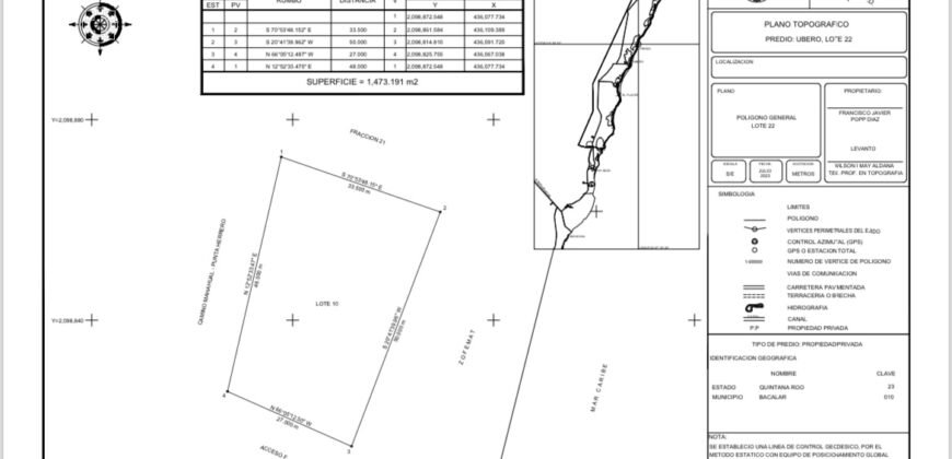 Frente al Mar terreno en la Costa Maya