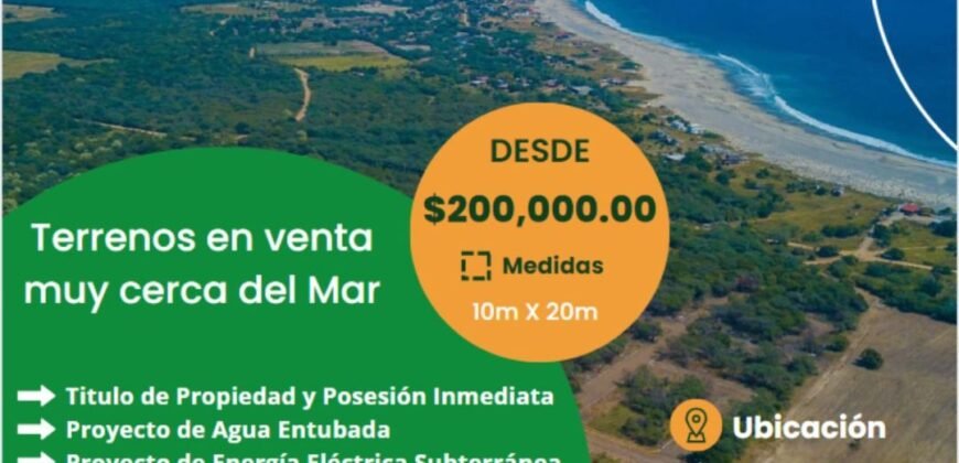 Lotes en Playa Azul a 120 metros de la Playa/ Residencial ZULL