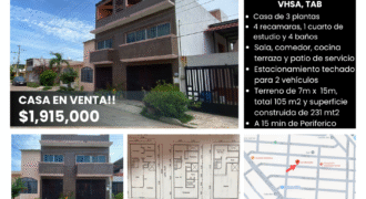 Casa en venta de 231 m2 de construccion!! en Fracc. Las Mercedes, Villahermosa, Tab. ¡La oportunidad que estabas esperando! por $1,915,000