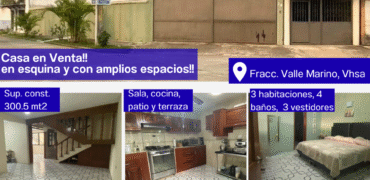 Casa en venta de 300.45 m2 de construccion!! en Fracc. Valle Marino, Villahermosa, Tab. ¡La oportunidad que estabas esperando! por $3,690,000