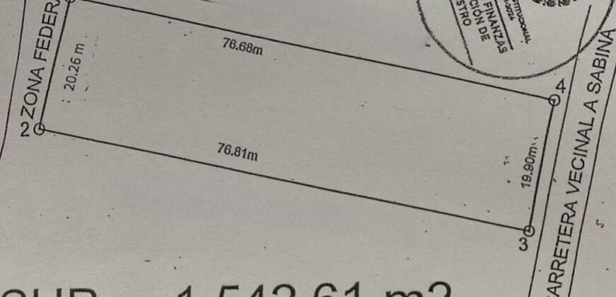 Terreno amplio con palapa y casa/oficina en venta, 1,542.61 mt2!! 🚨 Gran oportunidad!!!, Carr. 20 de Nov. S/N Sabina, Vhsa, Tab. 🏠 $6,170,000