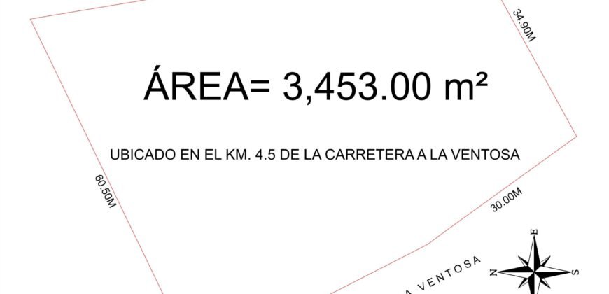 Terreno en venta en Bahía La Ventosa, Salina Cruz, Oaxaca – 3,453 m² a pie de carretera