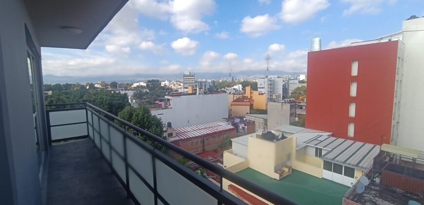 Bonito departamento de 82 m. tipo Loft, 7o. piso, exterior, moderno, dos recamaras, dos baños, dos lugares, Col. Pedro Maria Anaya, Benito Juárez, CDMX