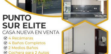 Casa Nueva en Punto Sur Elite, Tlajomulco. 306 Mts.