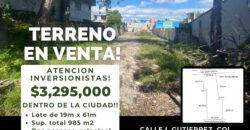 🚨 Terreno en venta!! 🚨 Gran oportunidad, dentro de la ciudad!!!, Calle I. Gutiérrez, Col. Atasta, Vhsa, Tab. 🏠 $3.295,000 🚨