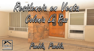 Excelente residencia en venta en Colonia La Paz, en el corazón de Puebla Capital!