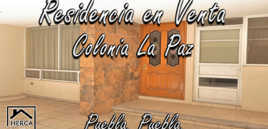 Excelente residencia en venta en Colonia La Paz, en el corazón de Puebla Capital!
